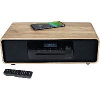 Lecteur Musique Micro-chaîne Bluetooth - THOMSON - Bois/Noir - Radio FM/DAB+/CD/MP3/USB/Induction. 60W. Affichage LCD. Télécommande. Alim. 230V