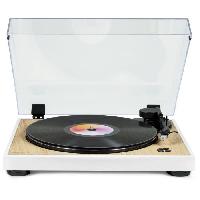 Lecteur Musique Platine vinyle THOMSON TT301 - Design bois et blanc - Tete de lecture Audio-Technica AT3600L - 33 et 45 tours