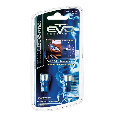 Ampoules Wedgebase - Veilleuses Led T10 Bullet Bleu - EvoFormance