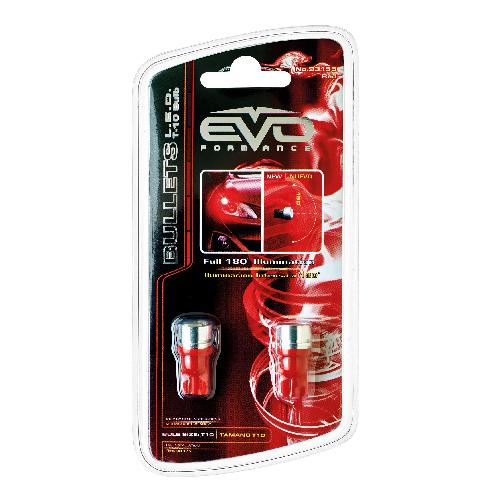 Ampoules Wedgebase - Veilleuses Led T10 Bullet Rouge - EvoFormance