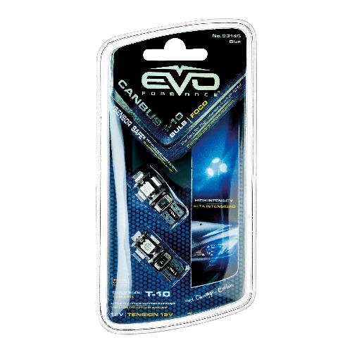 Ampoules Wedgebase - Veilleuses Led T10 Canbus 5 Leds Bleu - EvoFormance