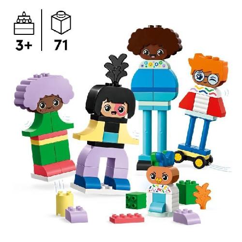 Jeu D'assemblage - Jeu De Construction - Jeu De Manipulation LEGO 10423 DUPLO Ma Ville Personnages a Construire aux Différentes Émotions. Jouet avec 71 Briques avec 5 Personnages