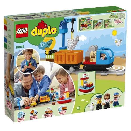 Jeu D'assemblage - Jeu De Construction - Jeu De Manipulation LEGO 10875 DUPLO Le Train De Marchandises avec Son et Lumiere - Jeu de Construction pour Enfant 2-5 Ans