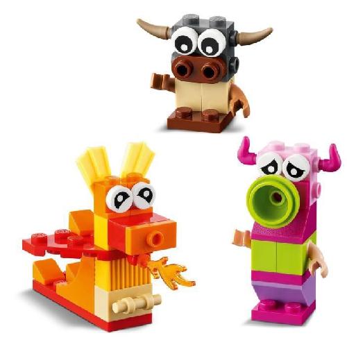 Jeu D'assemblage - Jeu De Construction - Jeu De Manipulation LEGO 11017 Classic Monstres Creatifs. Boite de Briques. 5 Jouets en Forme de Mini-Monstre a Construire 4 Ans et Plus