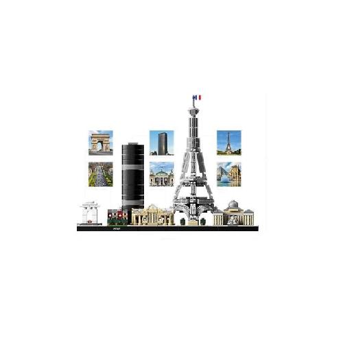 Jeu D'assemblage - Jeu De Construction - Jeu De Manipulation LEGO 21044 Architecture Paris Maquette a Construire avec Tour Eiffel. Collection Skyline. Decoration Maison. Idee de Cadeau