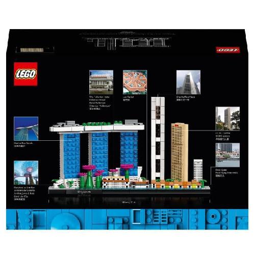 Jeu D'assemblage - Jeu De Construction - Jeu De Manipulation LEGO 21057 Architecture Singapour. Loisirs Créatifs pour Adultes. Collection Skyline. Décoration pour La Maison