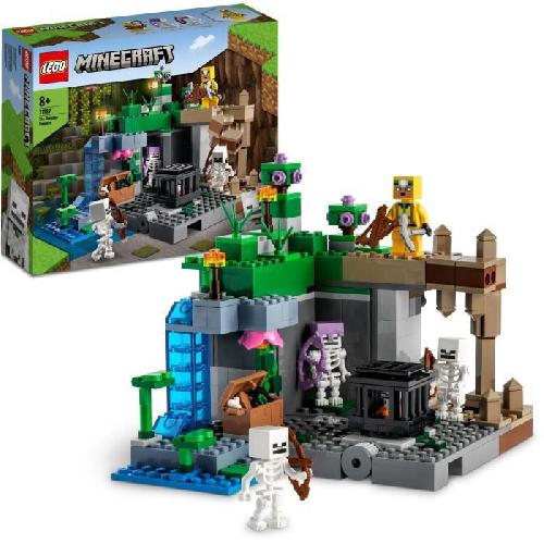 Jeu D'assemblage - Jeu De Construction - Jeu De Manipulation LEGO 21189 Minecraft Le Donjon du Squelette. Jouet Construction. Figurine Squelette avec Accessoires. Grotte