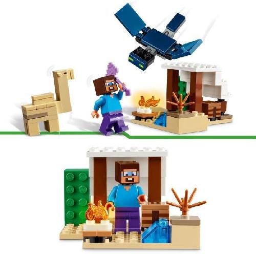 Jeu D'assemblage - Jeu De Construction - Jeu De Manipulation LEGO 21251 Minecraft L'Expédition de Steve dans le Désert. Jouet de Jeu Vidéo. Biome avec Maison et Figurines