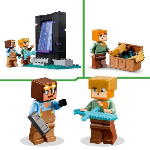 Jeu D'assemblage - Jeu De Construction - Jeu De Manipulation LEGO 21252 Minecraft L'Armurerie. Jouet avec Forge d'Armes avec Personnages de Jeu Vidéo. Alex Minifigurine