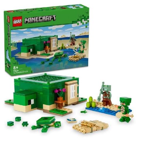 Jeu D'assemblage - Jeu De Construction - Jeu De Manipulation LEGO 21254 Minecraft La Maison de la Plage de la Tortue. Jouet avec Accessoires. Minifigurines des Personnages du Jeu Vidéo