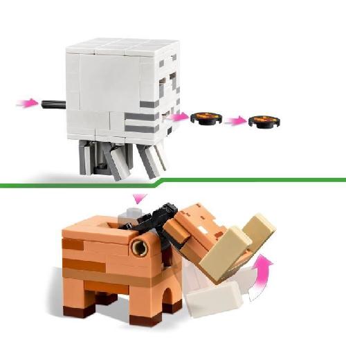 Jeu D'assemblage - Jeu De Construction - Jeu De Manipulation LEGO 21255 Minecraft L'Embuscade au Portail du Nether. Jouet avec Scenes de Bataille et Minifigurines. Figurine Hoglin
