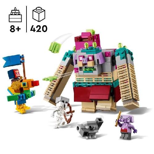 Jeu D'assemblage - Jeu De Construction - Jeu De Manipulation LEGO 21257 Minecraft Legends L'Attaque du Devoreur. Jouet de Construction de Personnage. Set avec Figurines de Heros