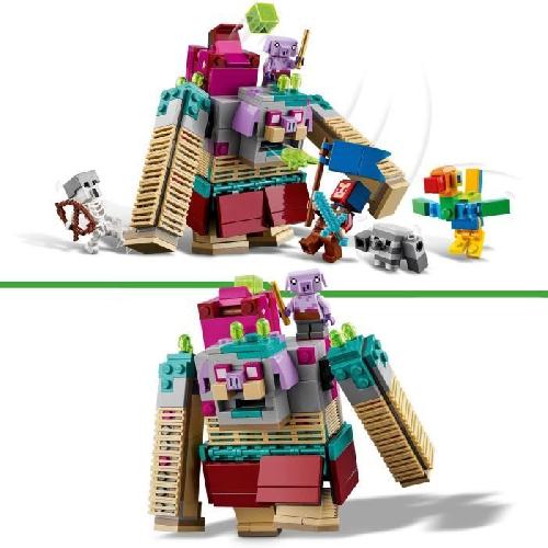 Jeu D'assemblage - Jeu De Construction - Jeu De Manipulation LEGO 21257 Minecraft Legends L'Attaque du Devoreur. Jouet de Construction de Personnage. Set avec Figurines de Heros