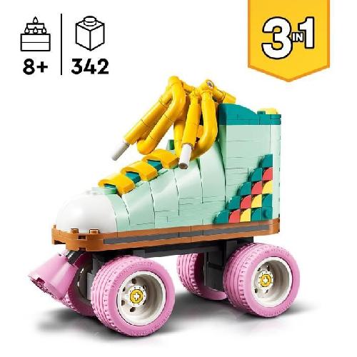 Jeu D'assemblage - Jeu De Construction - Jeu De Manipulation LEGO 31148 Creator 3en1 Les Patins a Roulettes Rétro. Jouet avec Mini-Skateboard et Boombox. Décoration Rétro