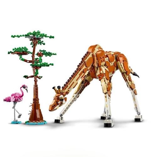 Jeu D'assemblage - Jeu De Construction - Jeu De Manipulation LEGO 31150 Creator 3en1 Les Animaux Sauvages du Safari. Jouet avec Figurines d'Animaux. Girafe. Gazelles et Lion