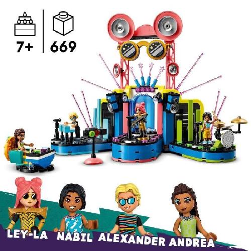 Jeu D'assemblage - Jeu De Construction - Jeu De Manipulation LEGO 42616 Friends Le Spectacle Musical de Heartlake City. Jouet avec 4 Figurines Andrea. Scene et Instruments