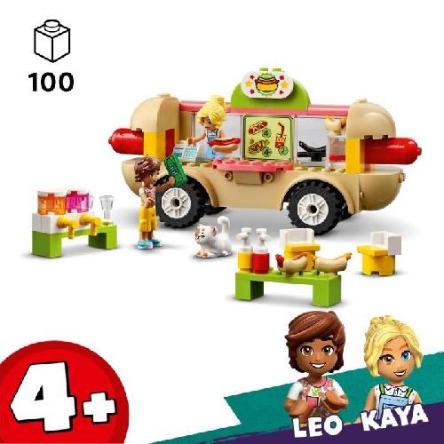 Jeu D'assemblage - Jeu De Construction - Jeu De Manipulation LEGO 42633 Friends Le Food-Truck de Hot-Dogs. Jouet de Restaurant Mobile. avec Figurines et Chat. Cadeau Enfants