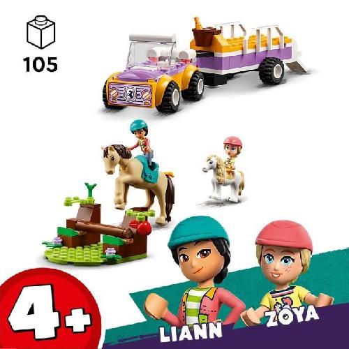 Jeu D'assemblage - Jeu De Construction - Jeu De Manipulation LEGO 42634 Friends La Remorque du Cheval et du Poney. Jouet avec Figurines Liann. Zoya et 2 Figurines d'Animaux