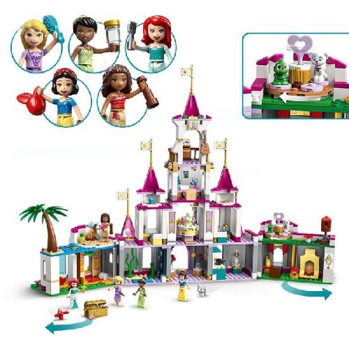 Jeu D'assemblage - Jeu De Construction - Jeu De Manipulation LEGO 43205 Disney Princess Aventures Épiques dans le Château. Jouet Ariel. Vaiana et Raiponce. Figurines Animaux. Enfants Des 6 Ans