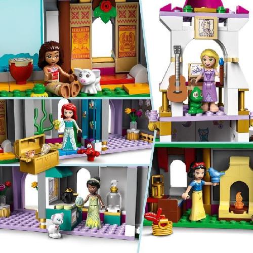 Jeu D'assemblage - Jeu De Construction - Jeu De Manipulation LEGO 43205 Disney Princess Aventures Épiques dans le Château. Jouet Ariel. Vaiana et Raiponce. Figurines Animaux. Enfants Des 6 Ans