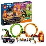 LEGO 60339 City Stuntz L'Arene de Cascade avec Double Looping. Monster Truck Jouet. avec Moto. Figurine Cascadeur. Enfants Des 7
