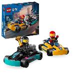 LEGO 60400 City Les Karts et les Pilotes de Course. Jouet avec 2 Karting. avec 2 Minifigurines de Pilotes de Voitures