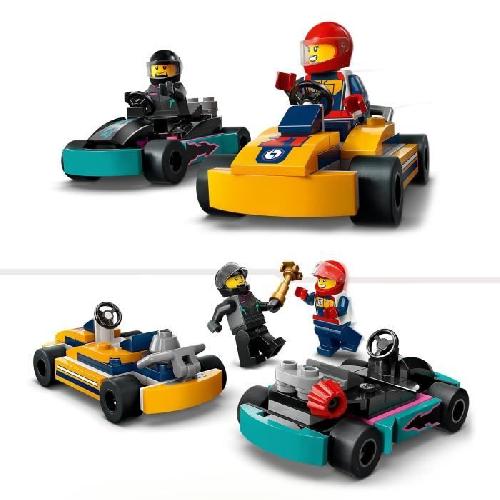 Jeu D'assemblage - Jeu De Construction - Jeu De Manipulation LEGO 60400 City Les Karts et les Pilotes de Course. Jouet avec 2 Karting. avec 2 Minifigurines de Pilotes de Voitures