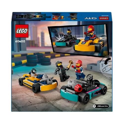 Jeu D'assemblage - Jeu De Construction - Jeu De Manipulation LEGO 60400 City Les Karts et les Pilotes de Course. Jouet avec 2 Karting. avec 2 Minifigurines de Pilotes de Voitures