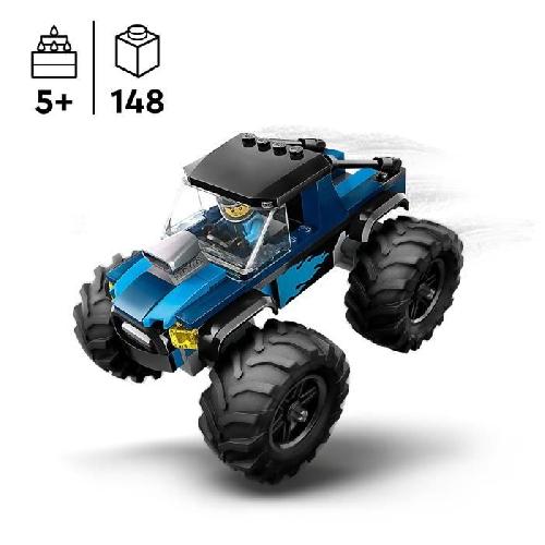 Jeu D'assemblage - Jeu De Construction - Jeu De Manipulation LEGO 60402 City Le Monster Truck Bleu. Jouet Camion Tout-Terrain et Minifigurine de Conducteur. Cadeau Enfants