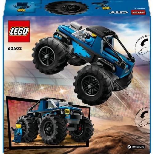 Jeu D'assemblage - Jeu De Construction - Jeu De Manipulation LEGO 60402 City Le Monster Truck Bleu. Jouet Camion Tout-Terrain et Minifigurine de Conducteur. Cadeau Enfants