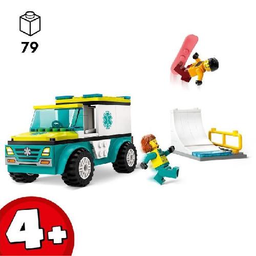 Jeu D'assemblage - Jeu De Construction - Jeu De Manipulation LEGO 60403 City L'Ambulance de Secours et le Snowboardeur. Jeu Enfants avec Jouet de Véhicule Médical et Minifigurines