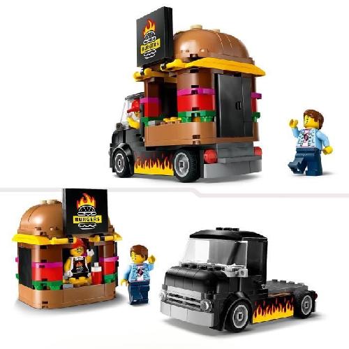 Jeu D'assemblage - Jeu De Construction - Jeu De Manipulation LEGO 60404 City Le Food-truck de Burgers. Jouet de Camionnette. Jeu Imaginatif avec Camionnette et Minifigurines