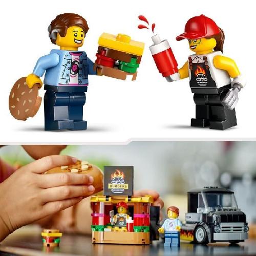 Jeu D'assemblage - Jeu De Construction - Jeu De Manipulation LEGO 60404 City Le Food-truck de Burgers. Jouet de Camionnette. Jeu Imaginatif avec Camionnette et Minifigurines