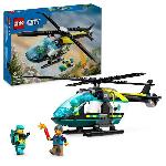 LEGO 60405 City L'Helicoptere des Urgences. Jouet pour Enfants. avec Minifigurines - Pilote. Randonneur et Sauveteur