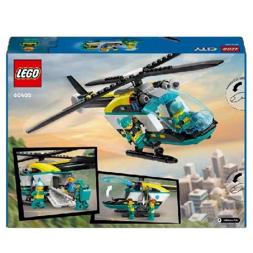 Jeu D'assemblage - Jeu De Construction - Jeu De Manipulation LEGO 60405 City L'Hélicoptere des Urgences. Jouet pour Enfants. avec Minifigurines : Pilote. Randonneur et Sauveteur