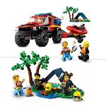 Jeu D'assemblage - Jeu De Construction - Jeu De Manipulation LEGO 60412 City Le Camion de Pompiers 4x4 et le Canot de Sauvetage. Jouet avec Bateau. Remorque et Minifigurines
