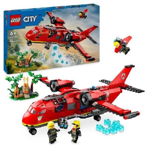 Jeu D'assemblage - Jeu De Construction - Jeu De Manipulation LEGO 60413 City L'Avion de Sauvetage des Pompiers. Jouet avec 3 Minifigurines de Pilote. Pompiere
