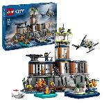LEGO 60419 City La Prison de la Police en Haute Mer. Jouet avec Hélicoptere et Bateau. 7 Minifigurines et Figurine de Chien