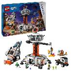 LEGO 60438 City La Station Spatiale et la Base de Lancement de Fusées. Jouet sur L'Espace. avec Robot et 6 Minifigurines