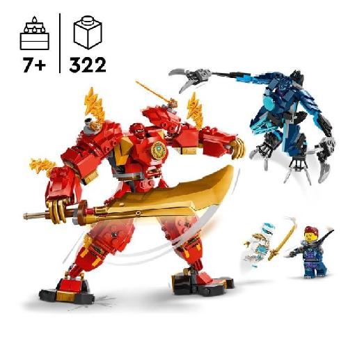 Jeu D'assemblage - Jeu De Construction - Jeu De Manipulation LEGO 71808 NINJAGO Le Robot Élémentaire du Feu de Kai. Jouet Ninja avec Figurine Personnalisable Plus Minifigurines Kai et Zane