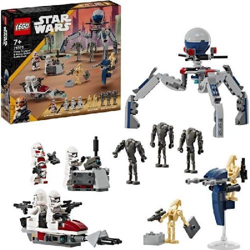 Jeu D'assemblage - Jeu De Construction - Jeu De Manipulation LEGO 75372 Star Wars Pack de Combat des Clone Troopers et Droides de Combat. Jouet avec Speeder Bike et Figurine
