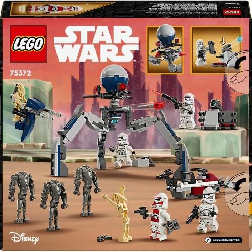 Jeu D'assemblage - Jeu De Construction - Jeu De Manipulation LEGO 75372 Star Wars Pack de Combat des Clone Troopers et Droides de Combat. Jouet avec Speeder Bike et Figurine