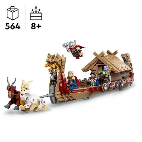Jeu D'assemblage - Jeu De Construction - Jeu De Manipulation LEGO 76208 Marvel Le Drakkar de Thor. Jouet a Construire de Bateau avec Minifigurines Avengers et Stormbreaker. des 8 ans