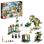 LEGO 76944 Jurassic World L'Evasion du T. Rex. Dinosaures. Avec Voiture. Helicoptere et Aeroport. des 4 ans