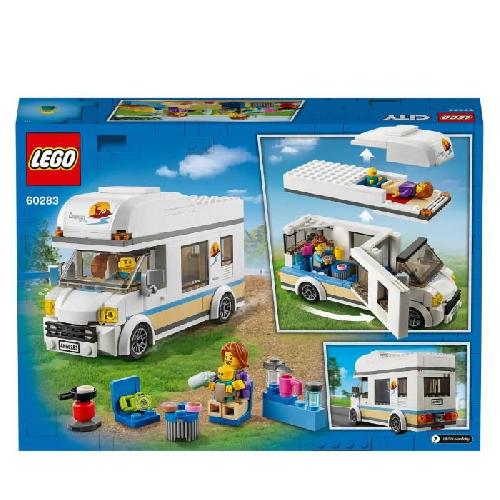 Jeu D'assemblage - Jeu De Construction - Jeu De Manipulation LEGO City 60283 Le Camping-Car de Vacances. Jouet pour Enfants 5 Ans. Foret LEGO. Véhicule. Camping. Jeu de Voyage