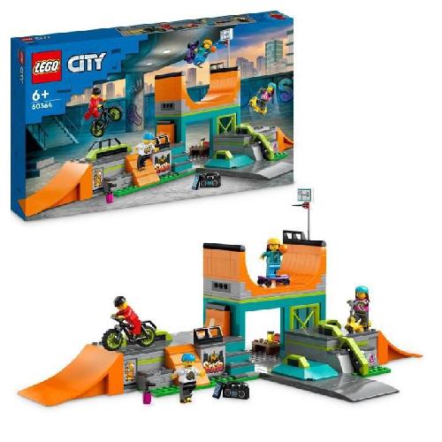 Jeu D'assemblage - Jeu De Construction - Jeu De Manipulation LEGO City 60364 Le Skatepark Urbain. Jouet de Cascade avec Vélo BMX. Skateboard et Rollers