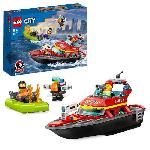 LEGO City 60373 Le Bateau de Sauvetage des Pompiers. Jouet Flottant. Jetpack et Minifigurines