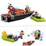 Jeu D'assemblage - Jeu De Construction - Jeu De Manipulation LEGO City 60373 Le Bateau de Sauvetage des Pompiers. Jouet Flottant. Jetpack et Minifigurines