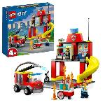 LEGO City 60375 La Caserne et le Camion des Pompiers. Jouet Véhicule d'Urgence. Jeu Éducatif. 4 Ans