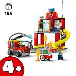 LEGO City 60375 La Caserne et le Camion des Pompiers. Jouet Vehicule d'Urgence. Jeu Educatif. 4 Ans